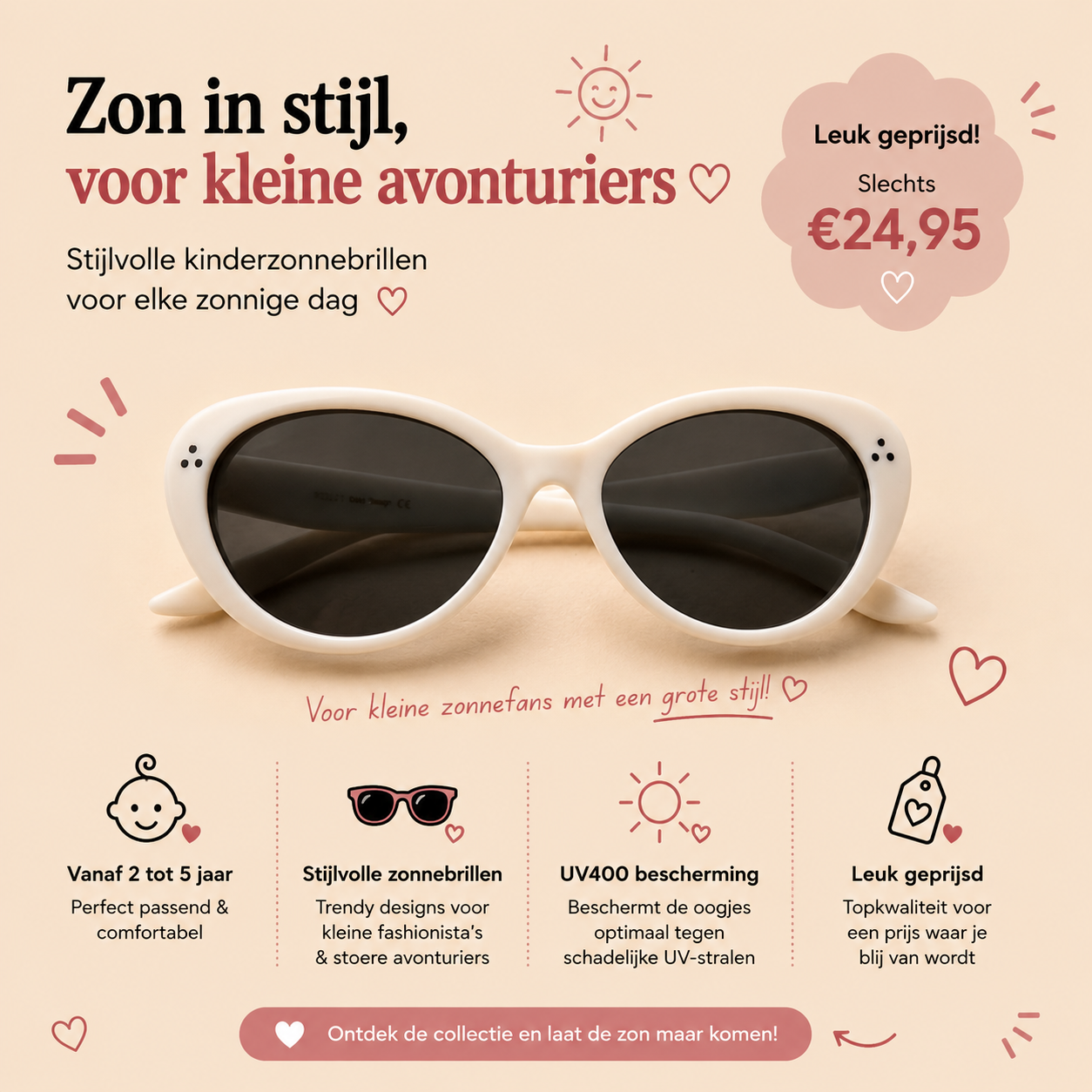 Zonnebril Charlie - White