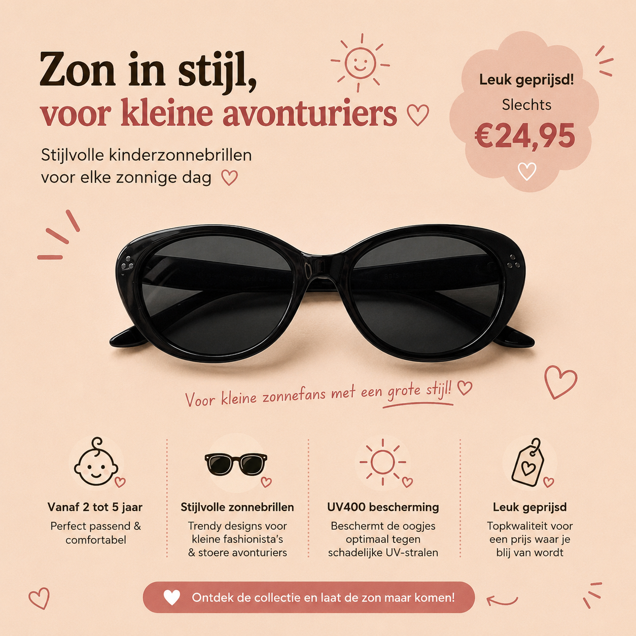 Zonnebril Charlie - Black