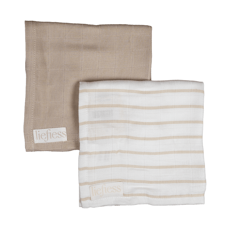 Liefiess Set Hydrofiel 70x70 Taupe Stripe